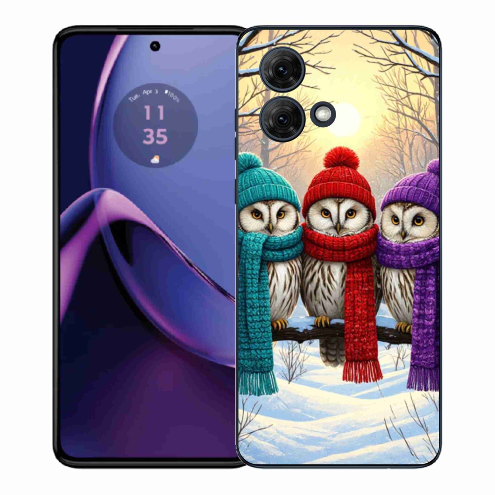 Zselés borítás mmCase a Motorola Moto G84 5G-hez - bagoly barátok