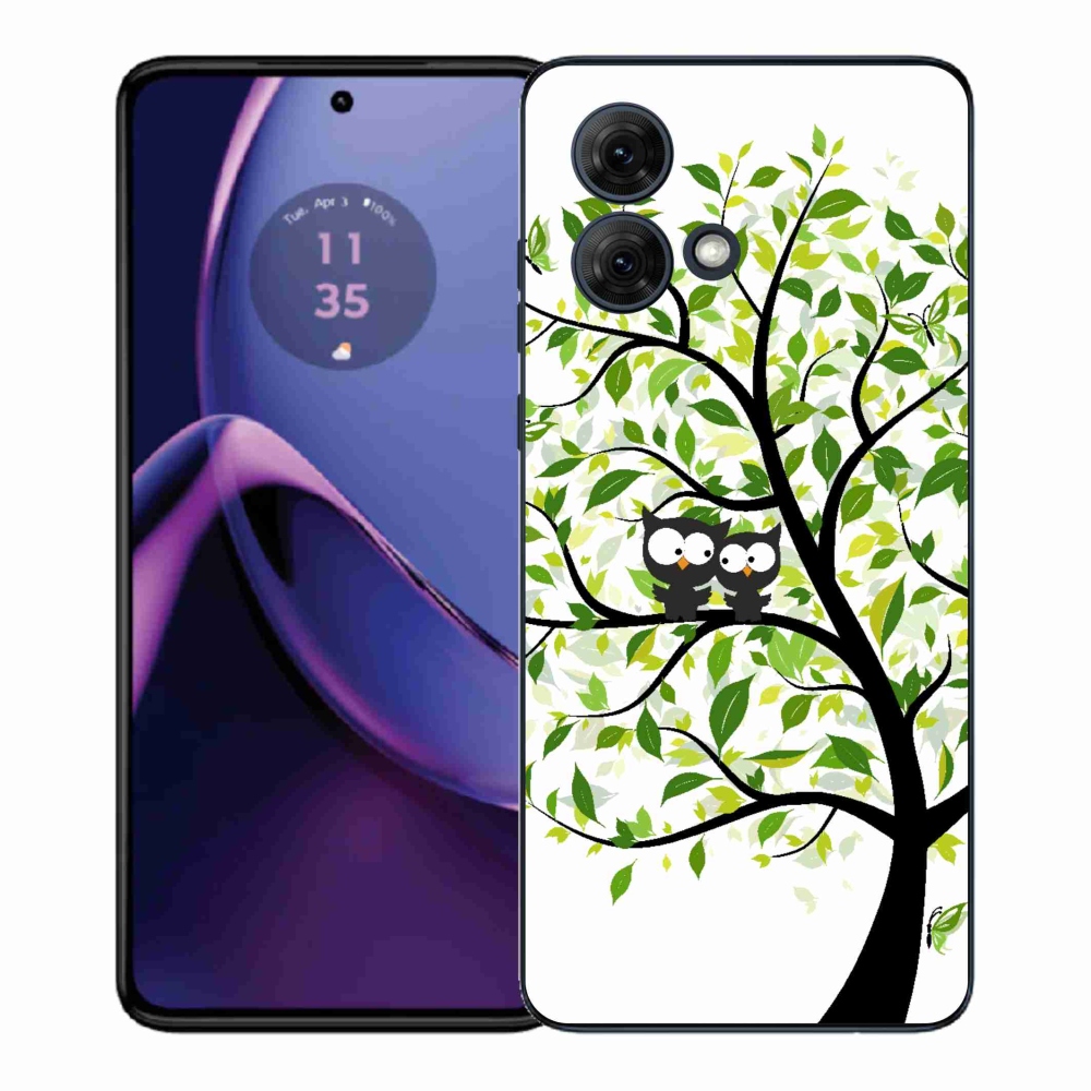 Zselés borítás mmCase a Motorola Moto G84 5G-hez - baglyok a fán