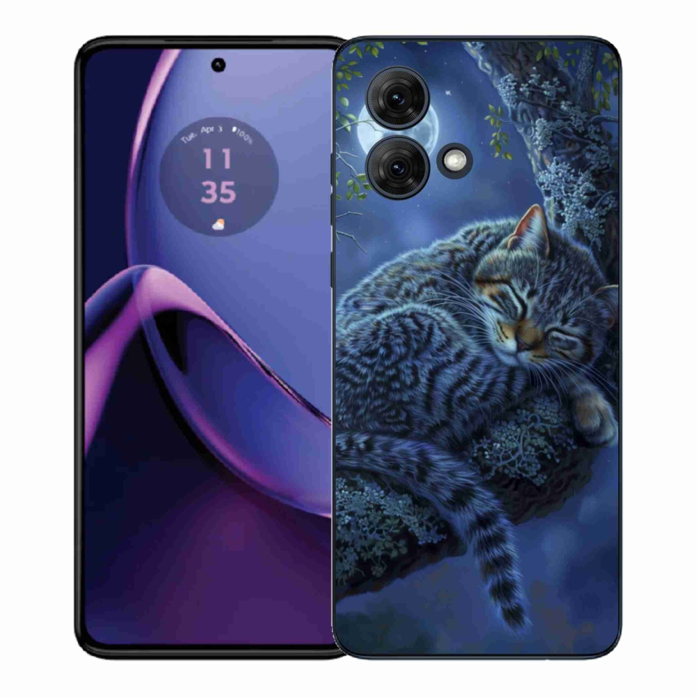 Zselés borítás mmCase a Motorola Moto G84 5G - alvó macska számára