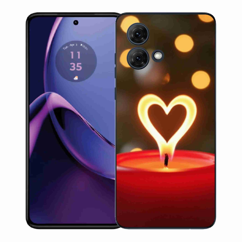 Zselés borítás mmCase a Motorola Moto G84 5G készülékhez - lángoló szíve