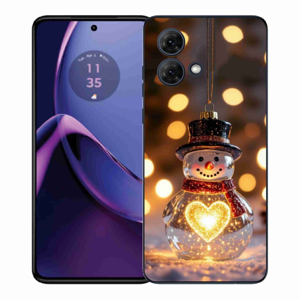 Gél védőhuzat mmCase Motorola Moto G84 5G - Karácsonyi hóember