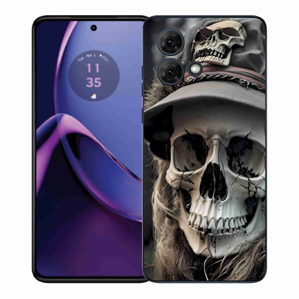 Zselés borítás mmCase a Motorola Moto G84 5G készülékhez - sötét koponya