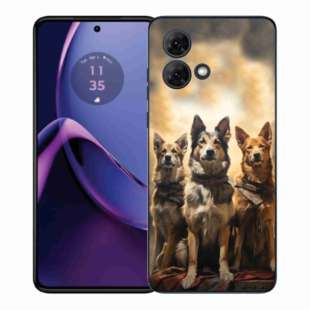 Gél védőburkolat mmCase a Motorola Moto G84 5G-hez - három kutya