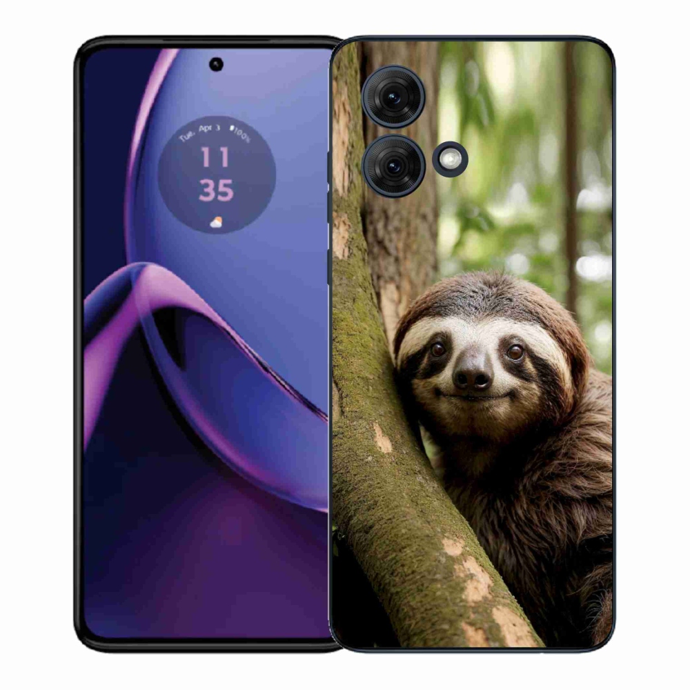 Gél borítás mmCase Motorola Moto G84 5G - mosolygó lajhárhoz