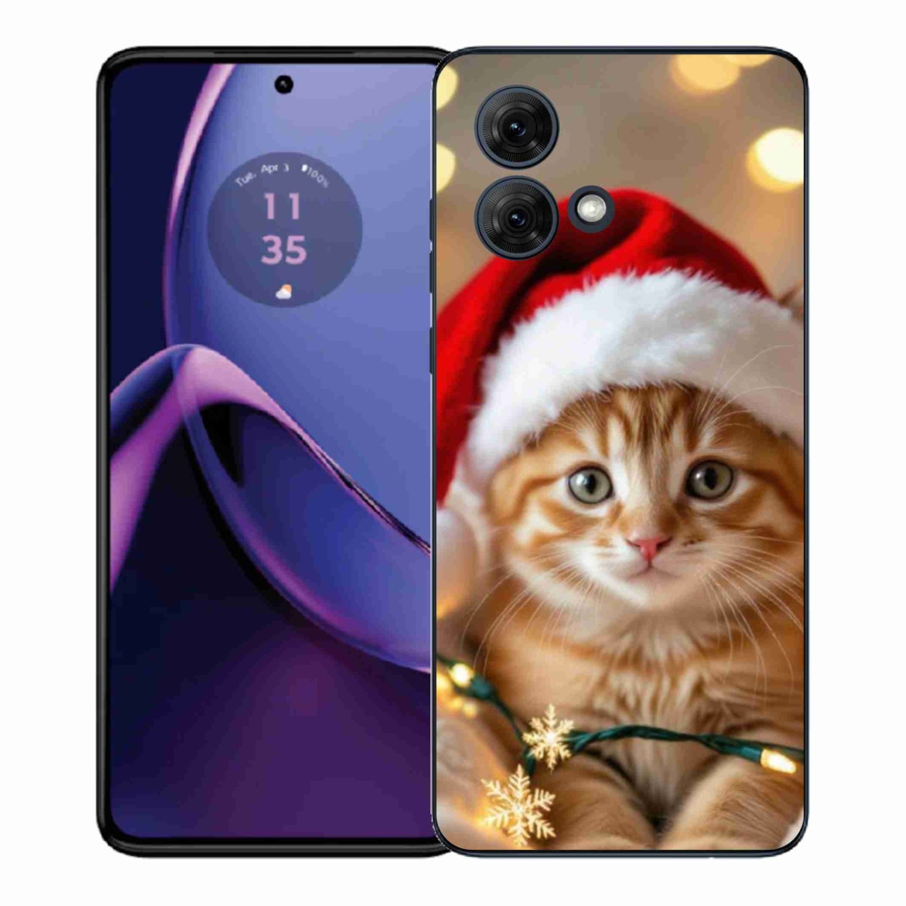 Gél borítás mmCase Motorola Moto G84 5G - Karácsonyi cica