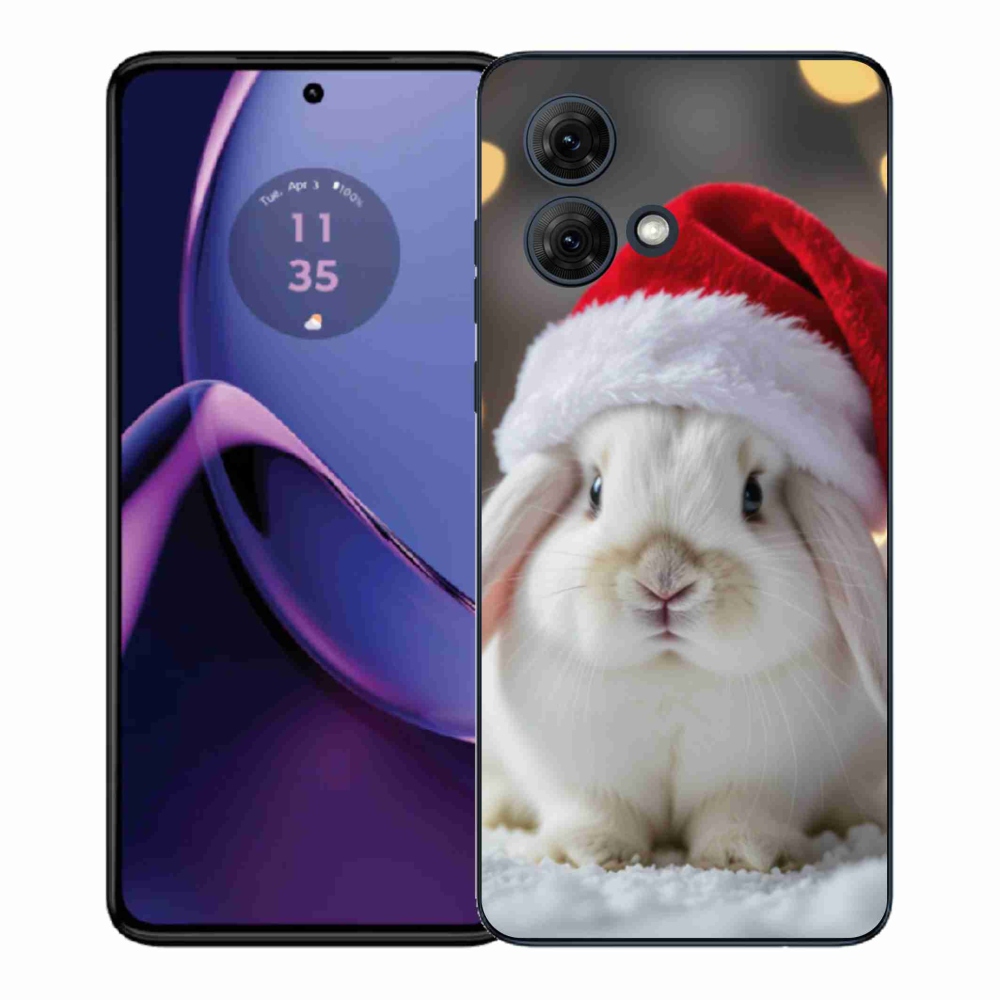 Zselés borítás mmCase Motorola Moto G84 5G - Karácsonyi nyuszi