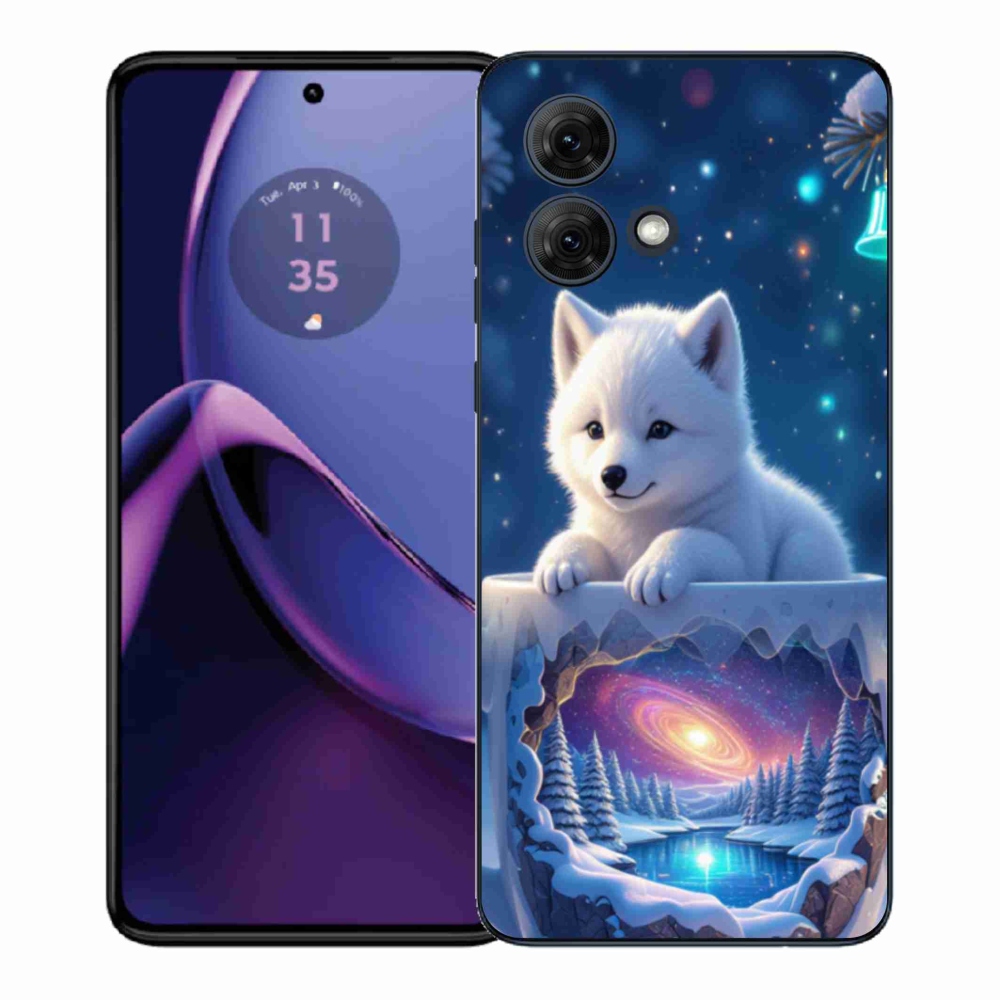 Gél borítás mmCase Motorola Moto G84 5G - karácsonyi kölyökkutyákhoz