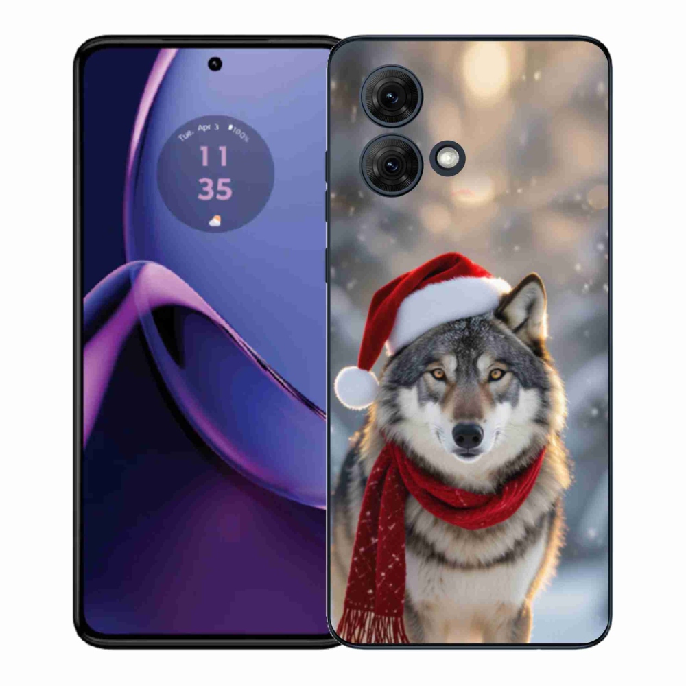 Gél védőburkolat mmCase Motorola Moto G84 5G - Karácsonyi farkas