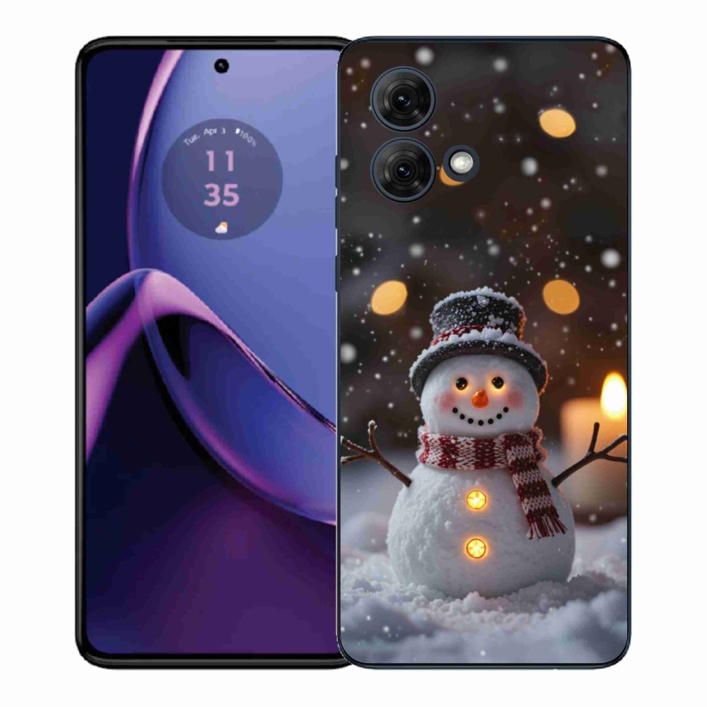 Zselés borítás mmCase Motorola Moto G84 5G - boldog hóemberhez