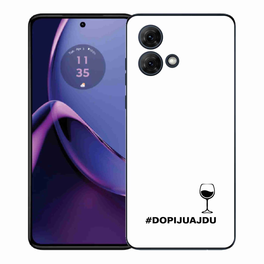 Gél borítás mmCase a Motorola Moto G84 5G készülékhez - bor motívum fehér alapon