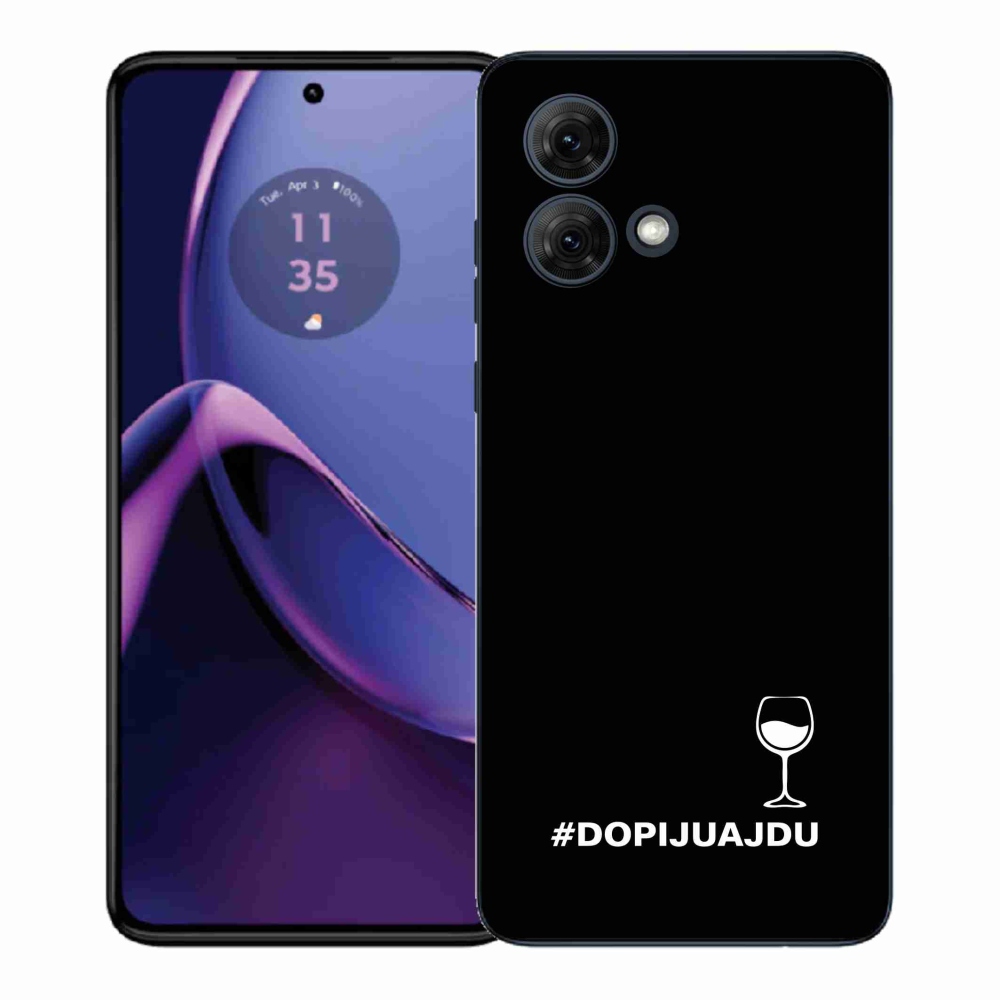 Gél borítás mmCase a Motorola Moto G84 5G készülékhez - bor motívum fekete alapon