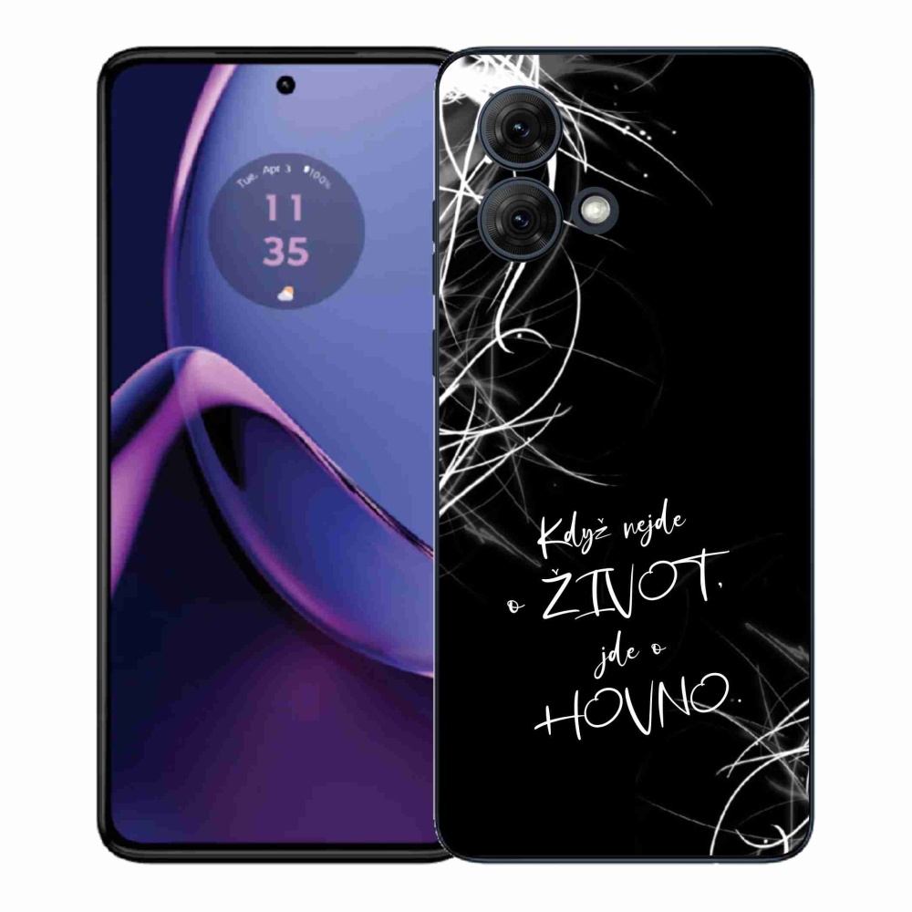 Gél borító mmCase a Motorola Moto G84 5G-hez - vicces szöveg 16 fekete háttér