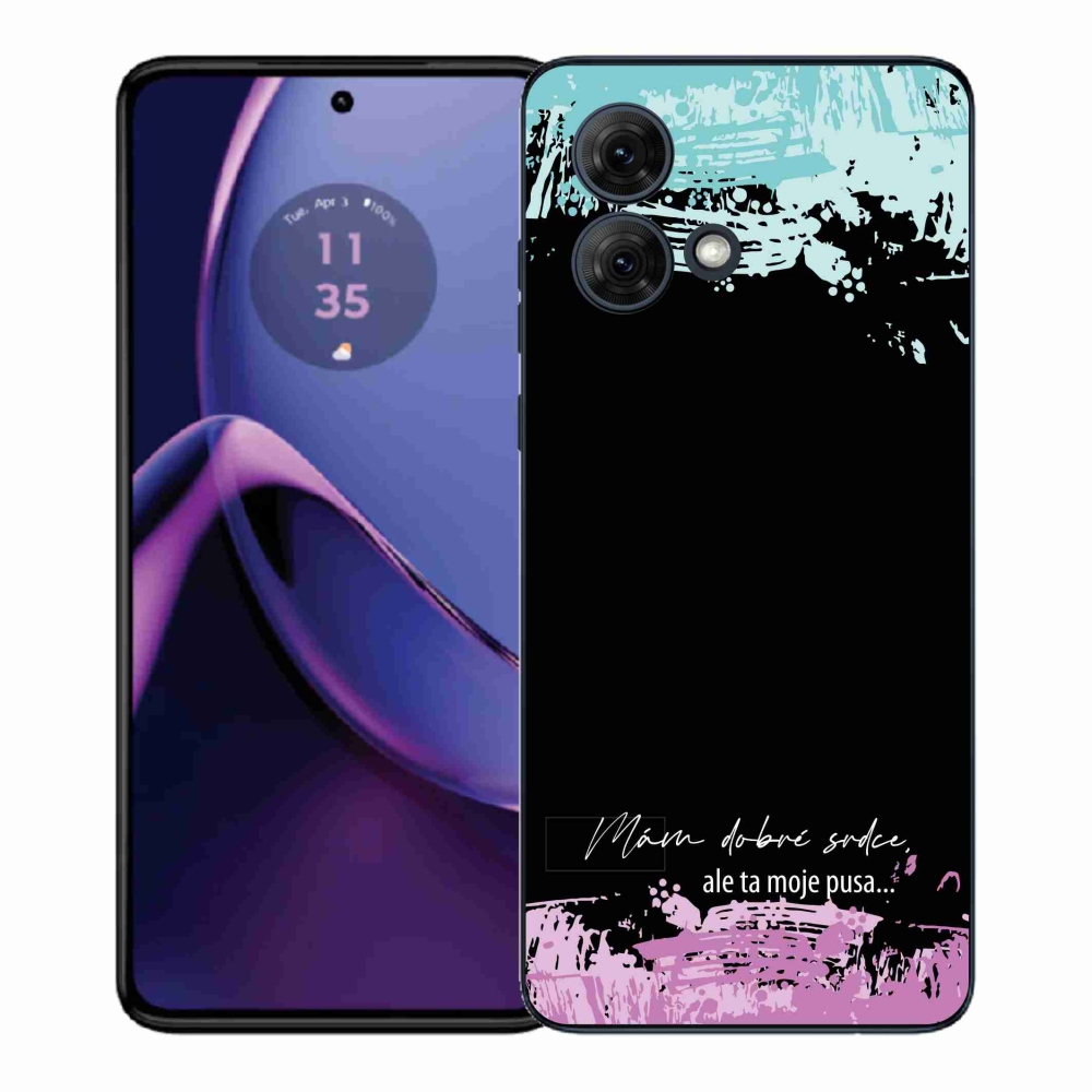 Gél borító mmCase Motorola Moto G84 5G - vicces szöveg 3 fekete háttérrel
