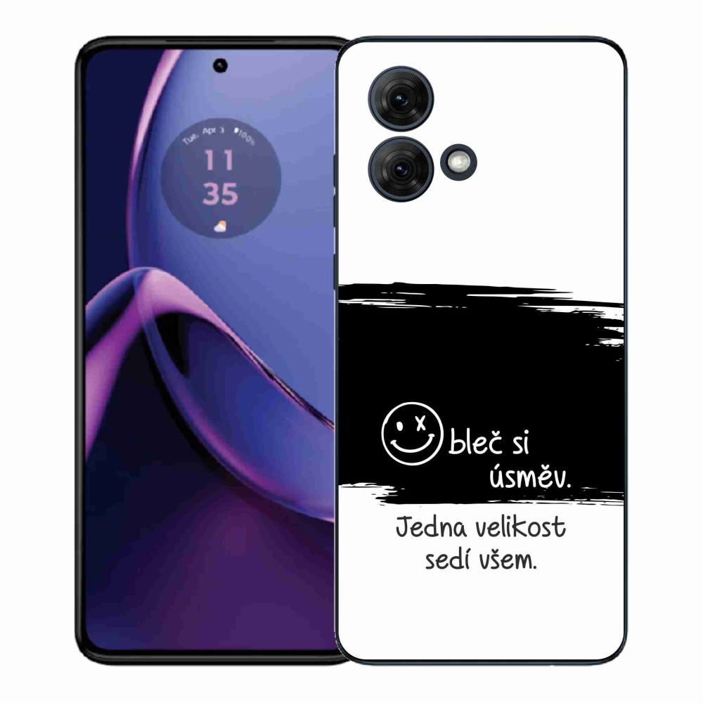 Gél borító mmCase a Motorola Moto G84 5G-hez - vicces szöveg 8 fekete és fehér háttérrel