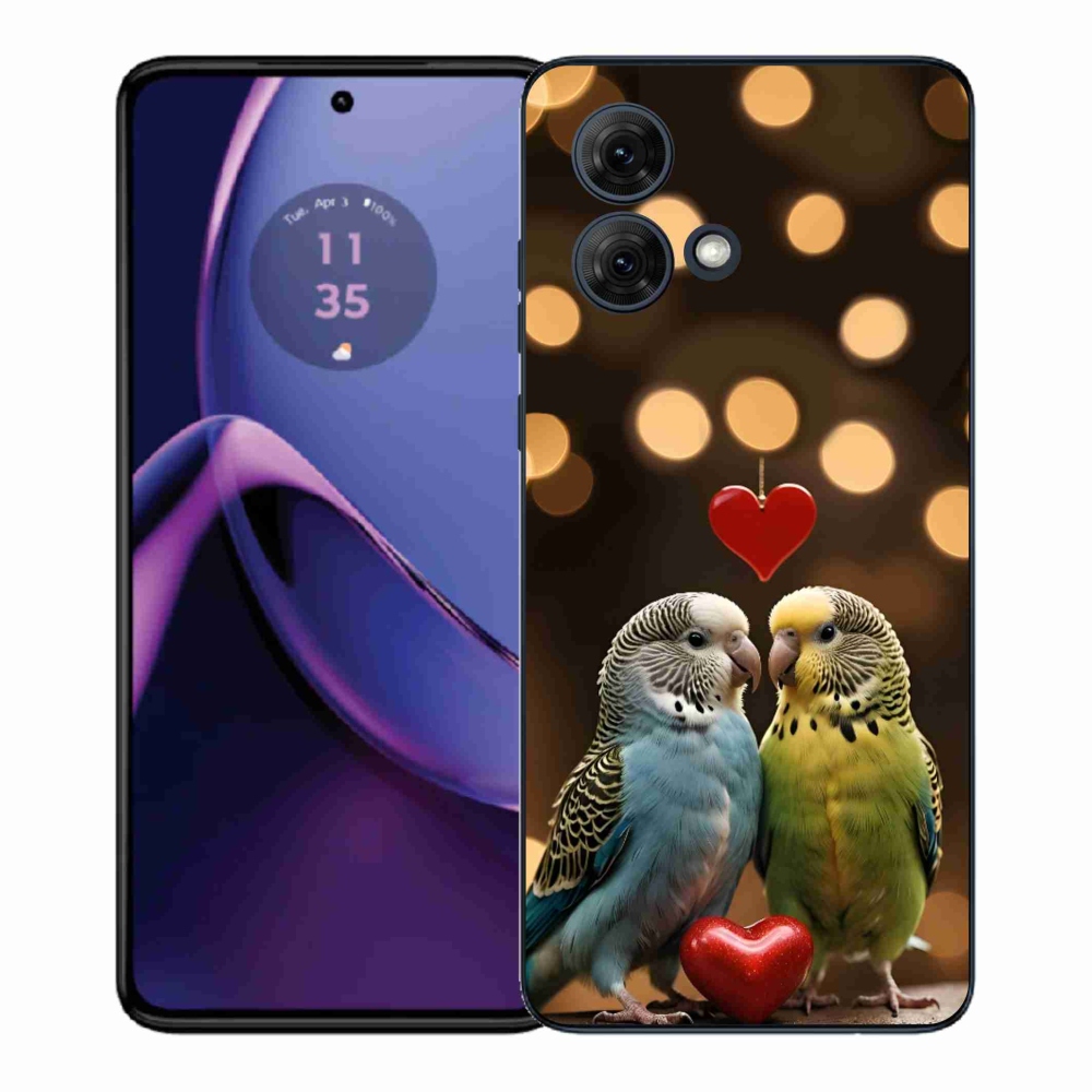 Gél borítás mmCase a Motorola Moto G84 5G készülékhez - szerelmes papagájok