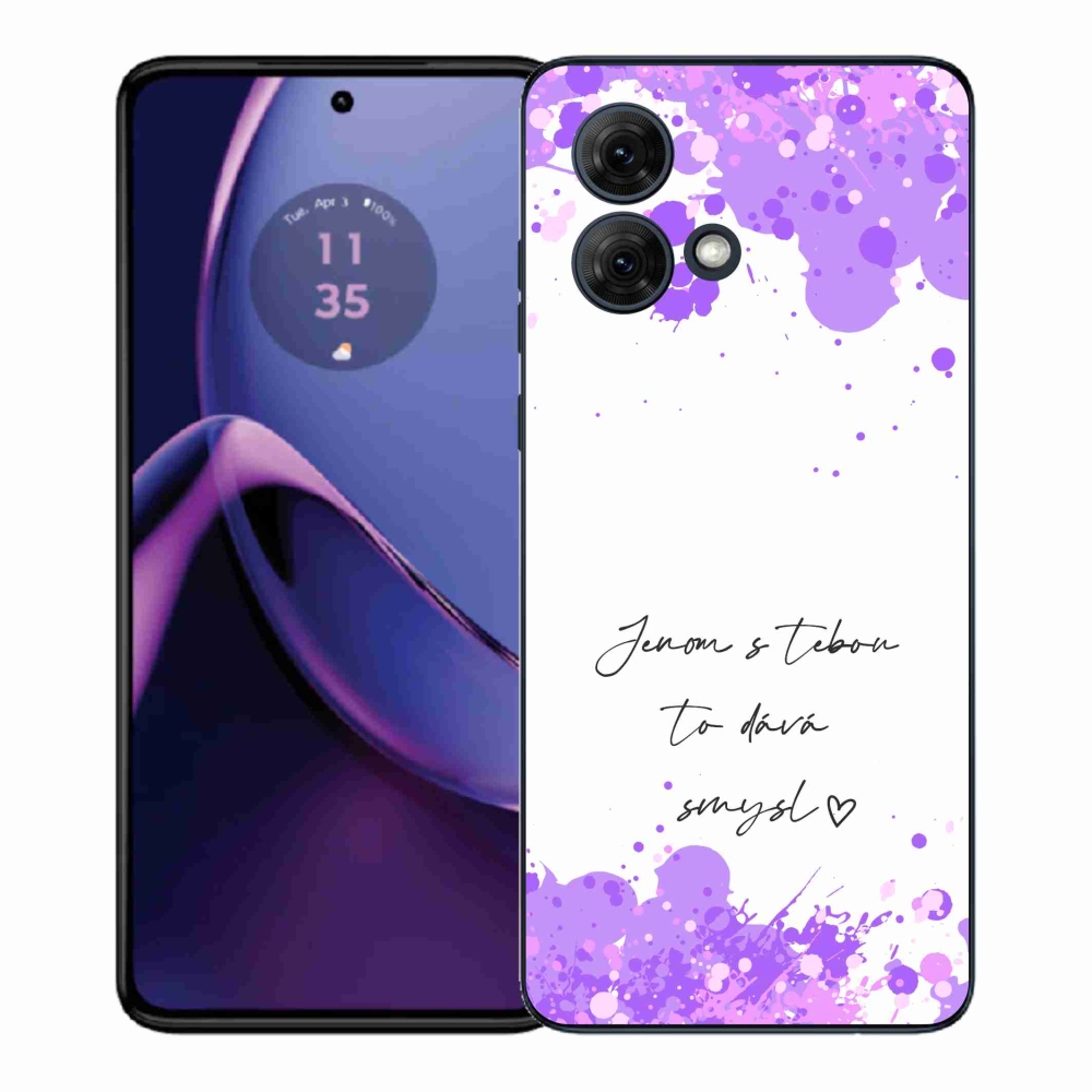 Gél borítás mmCase Motorola Moto G84 5G - szerelmes szöveg fehér háttérrel