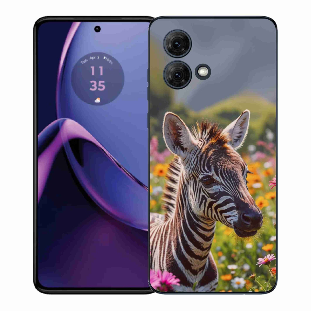 Zselés borítás mmCase a Motorola Moto G84 5G-hez - zebra a réten