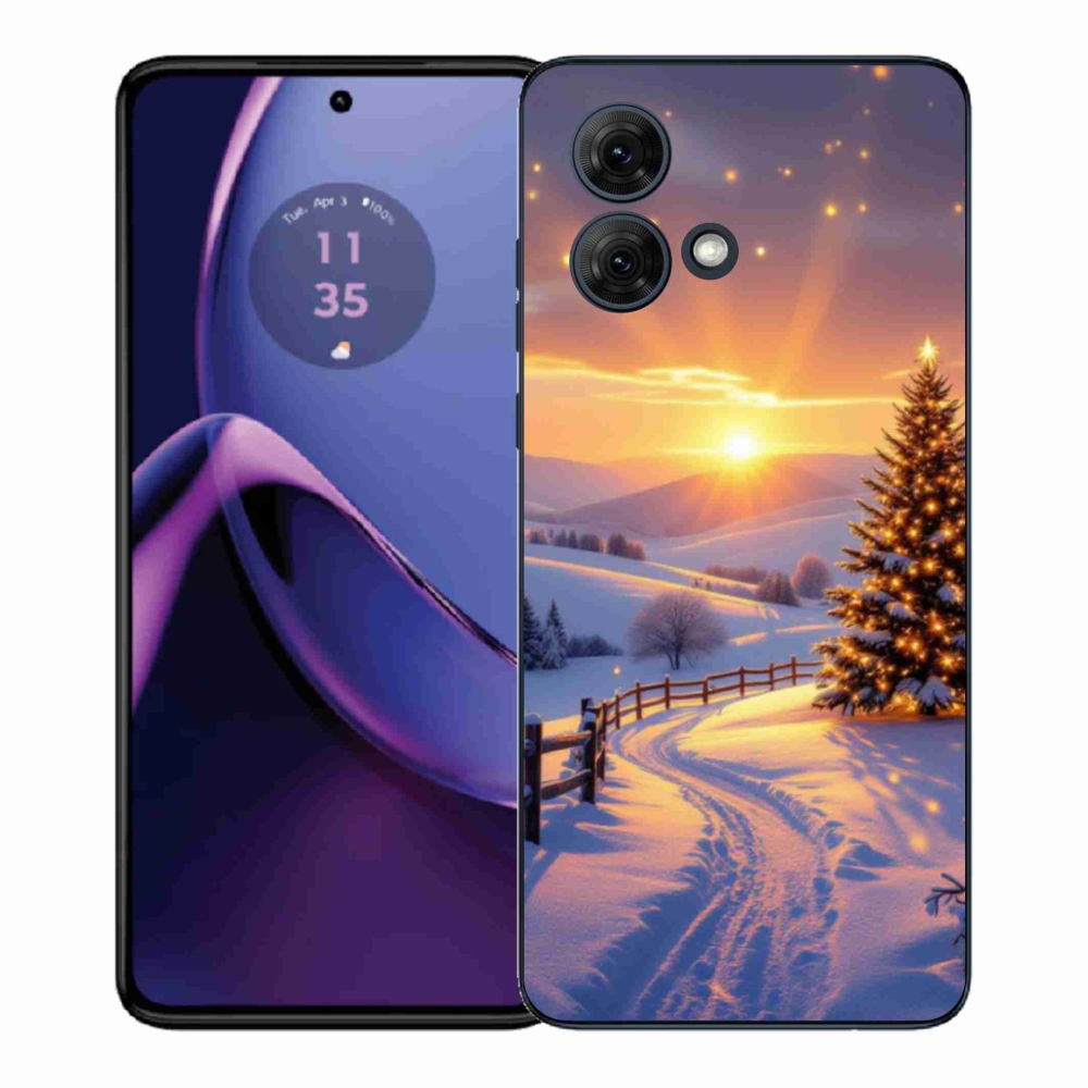 Zselés borítás mmCase a Motorola Moto G84 5G számára - téli tájkép