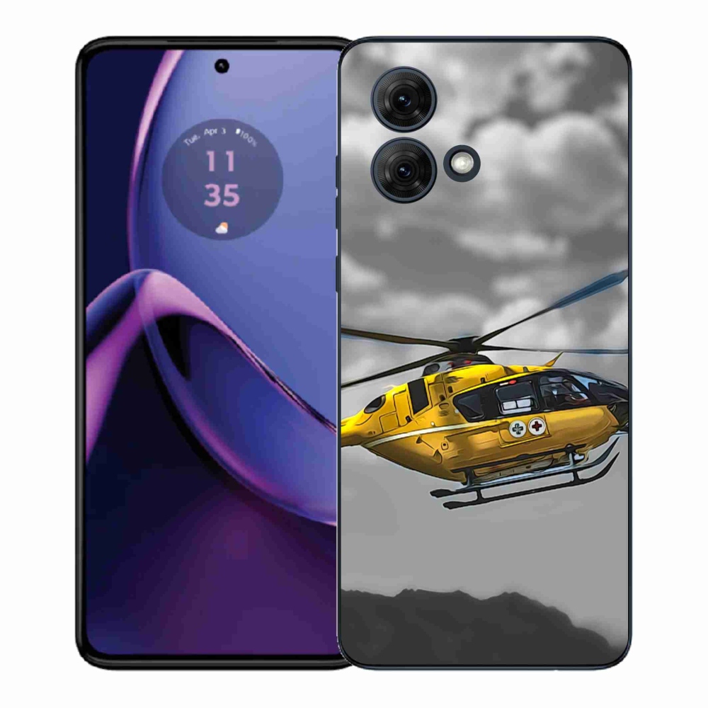 Gél védőhuzat mmCase Motorola Moto G84 5G - sárga helikopterhez