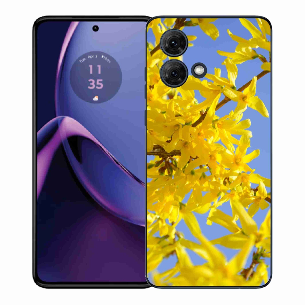 Gél védőhuzat mmCase Motorola Moto G84 5G - sárga virágok