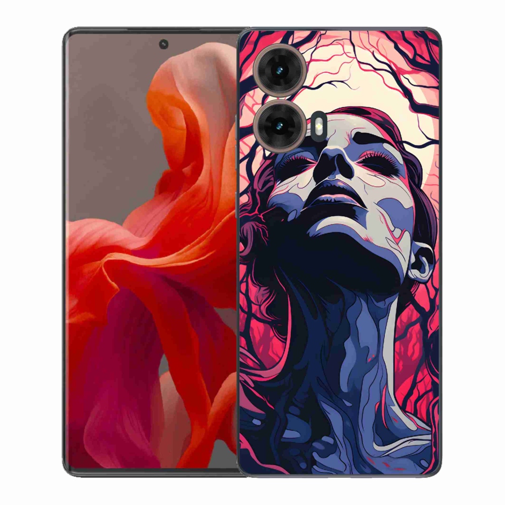 Zselés borítás mmCase a Motorola Moto G85 5G készülékhez - absztrakt arc