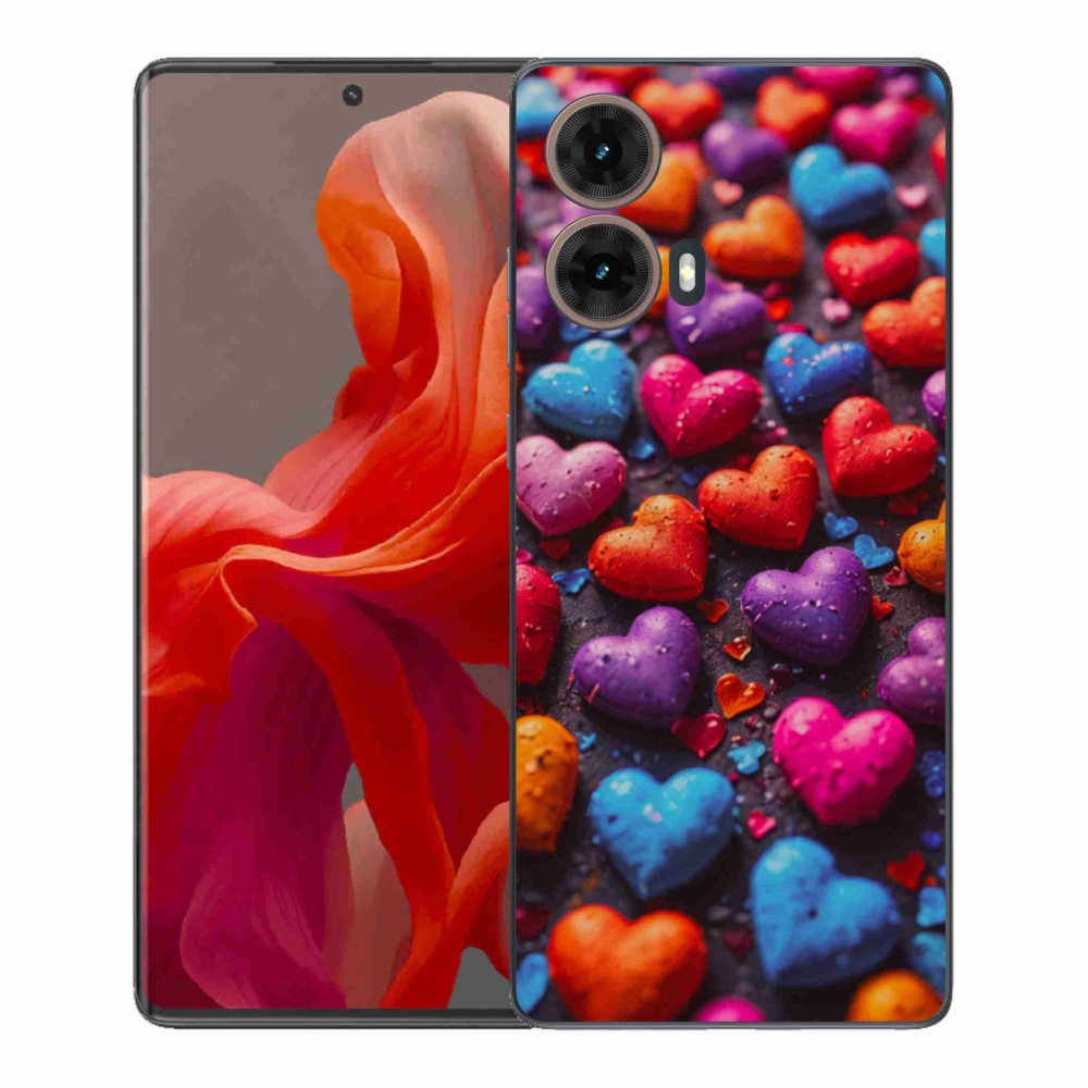 Gél védőburkolat mmCase a Motorola Moto G85 5G készülékhez - színes szívecske