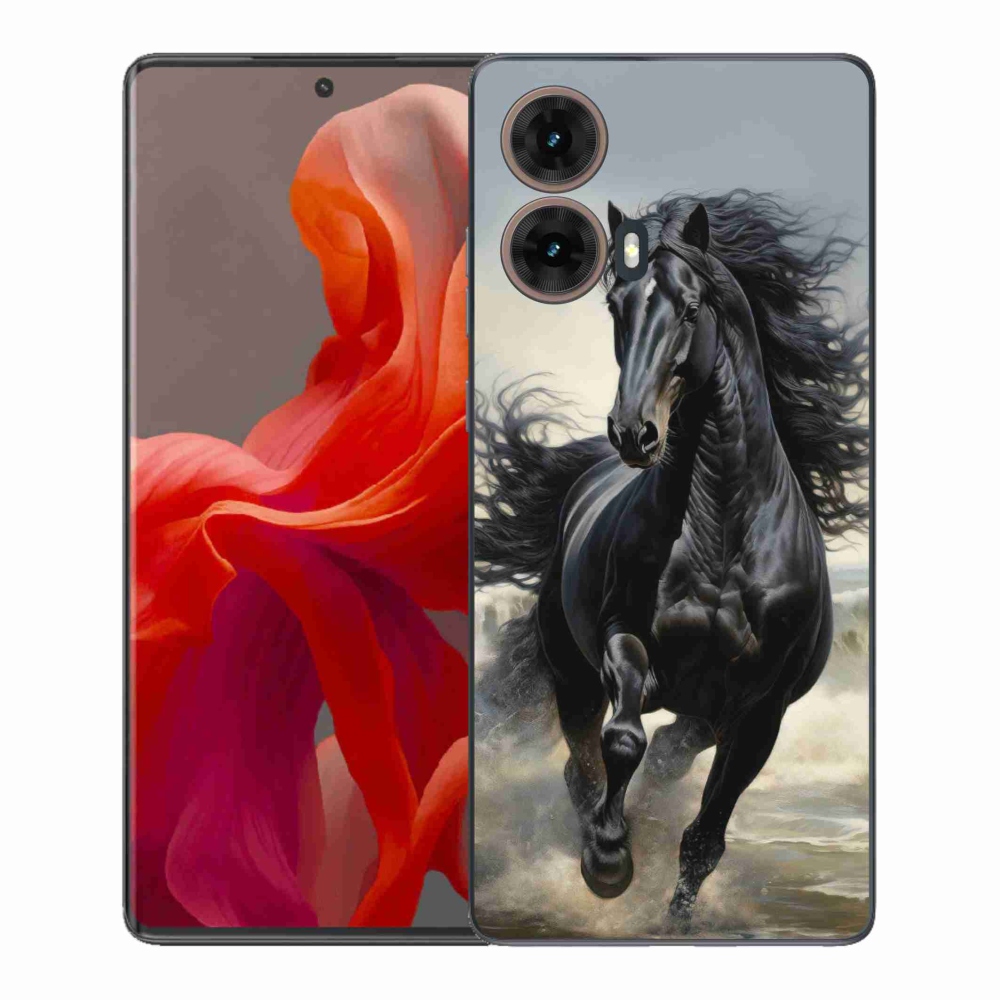 Zselés borítás mmCase Motorola Moto G85 5G - futó fekete ló