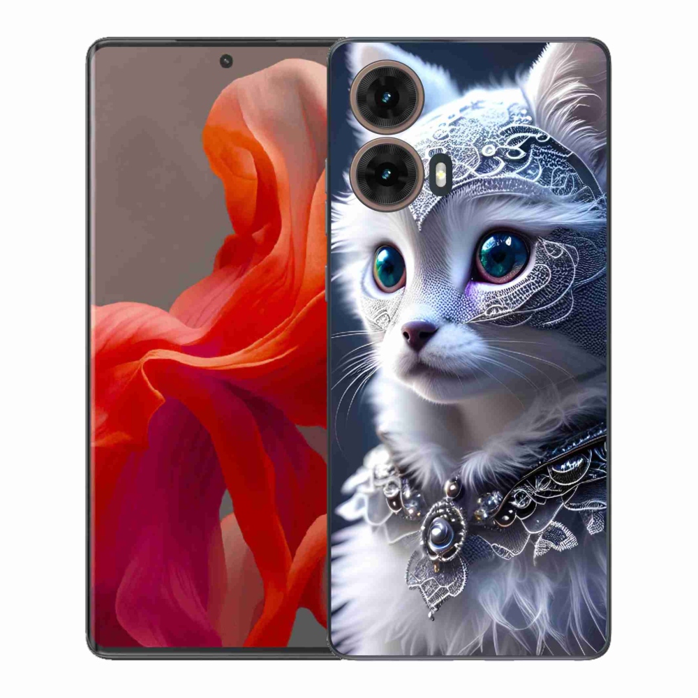 Gél védőburkolat mmCase Motorola Moto G85 5G - fehér macska