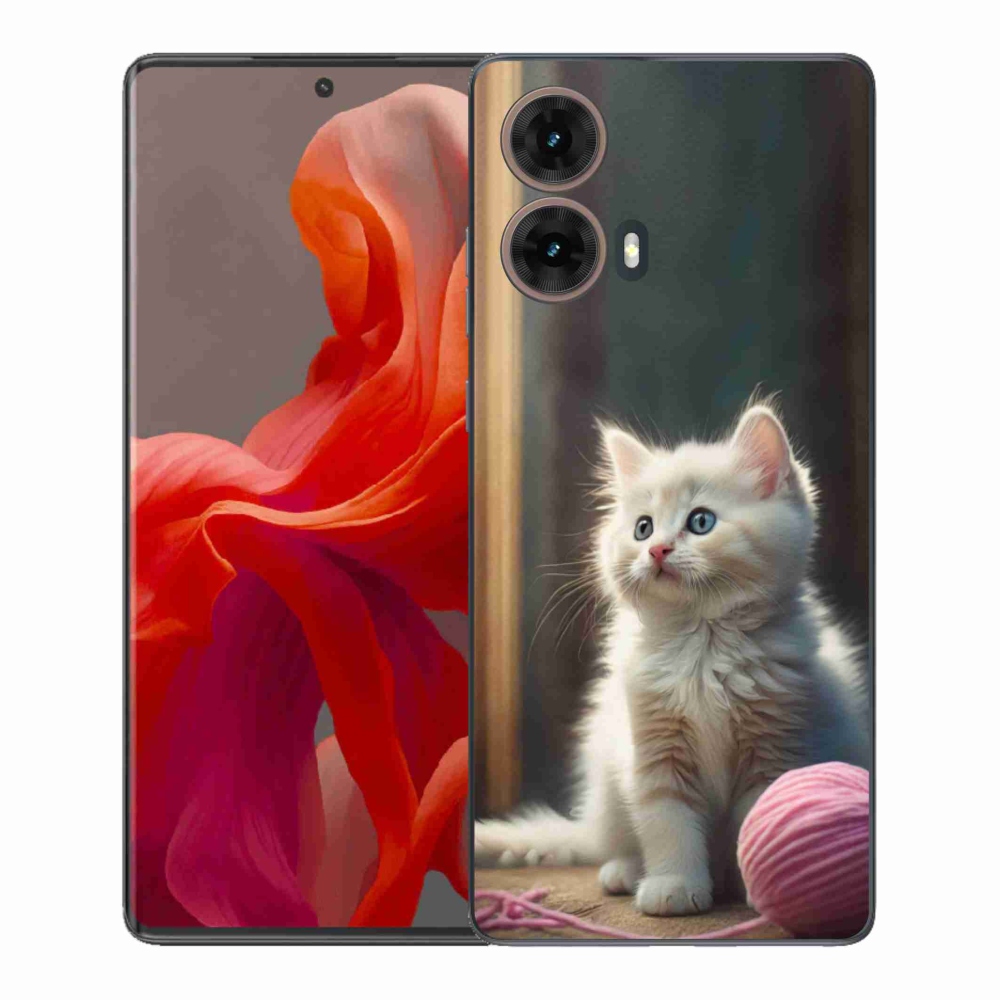 Gél védőhuzat mmCase Motorola Moto G85 5G - fehér cica 2