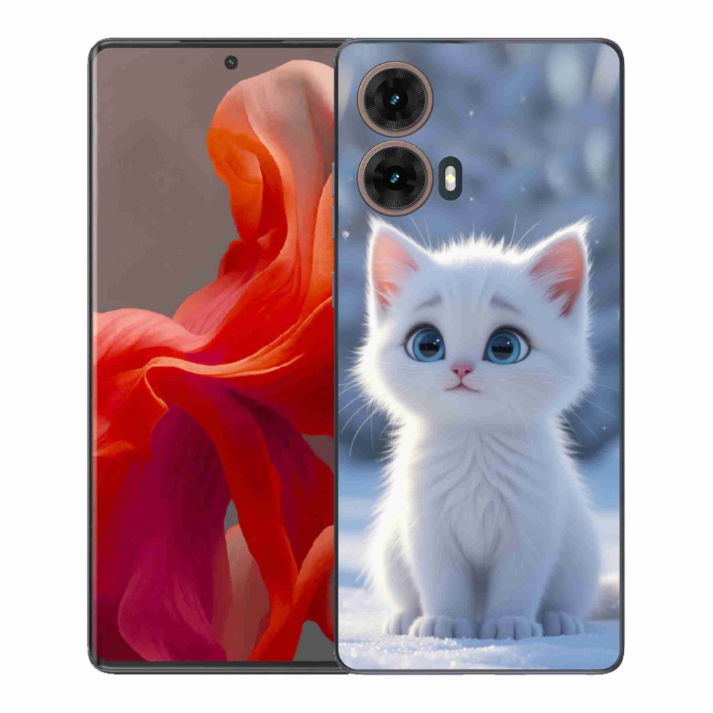 Gél védőhuzat mmCase Motorola Moto G85 5G - fehér cica 3