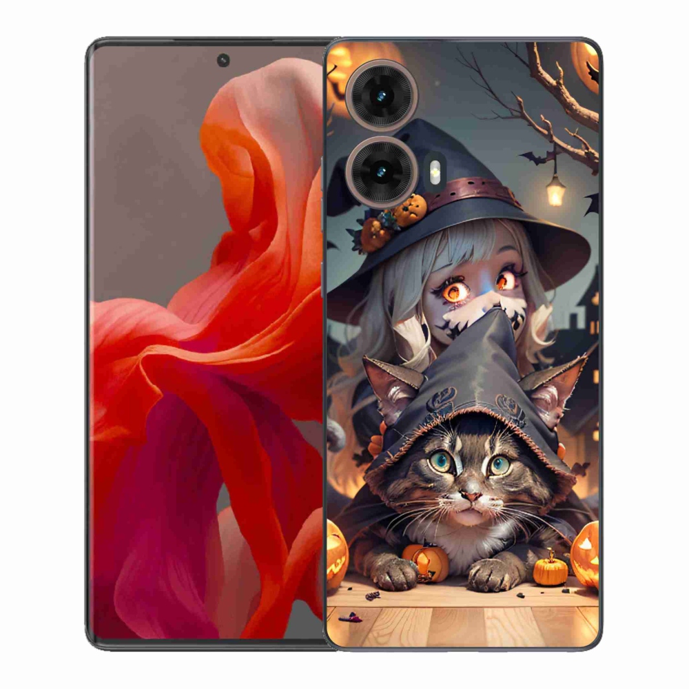 Zselés borítás mmCase Motorola Moto G85 5G - boszorkány macskával