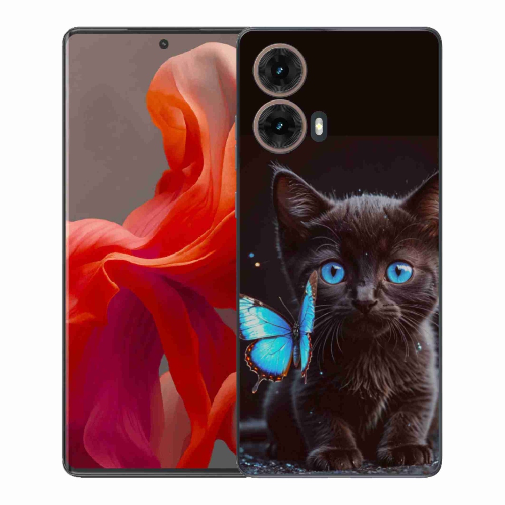 Gél védőhuzat mmCase Motorola Moto G85 5G - fekete cica 3