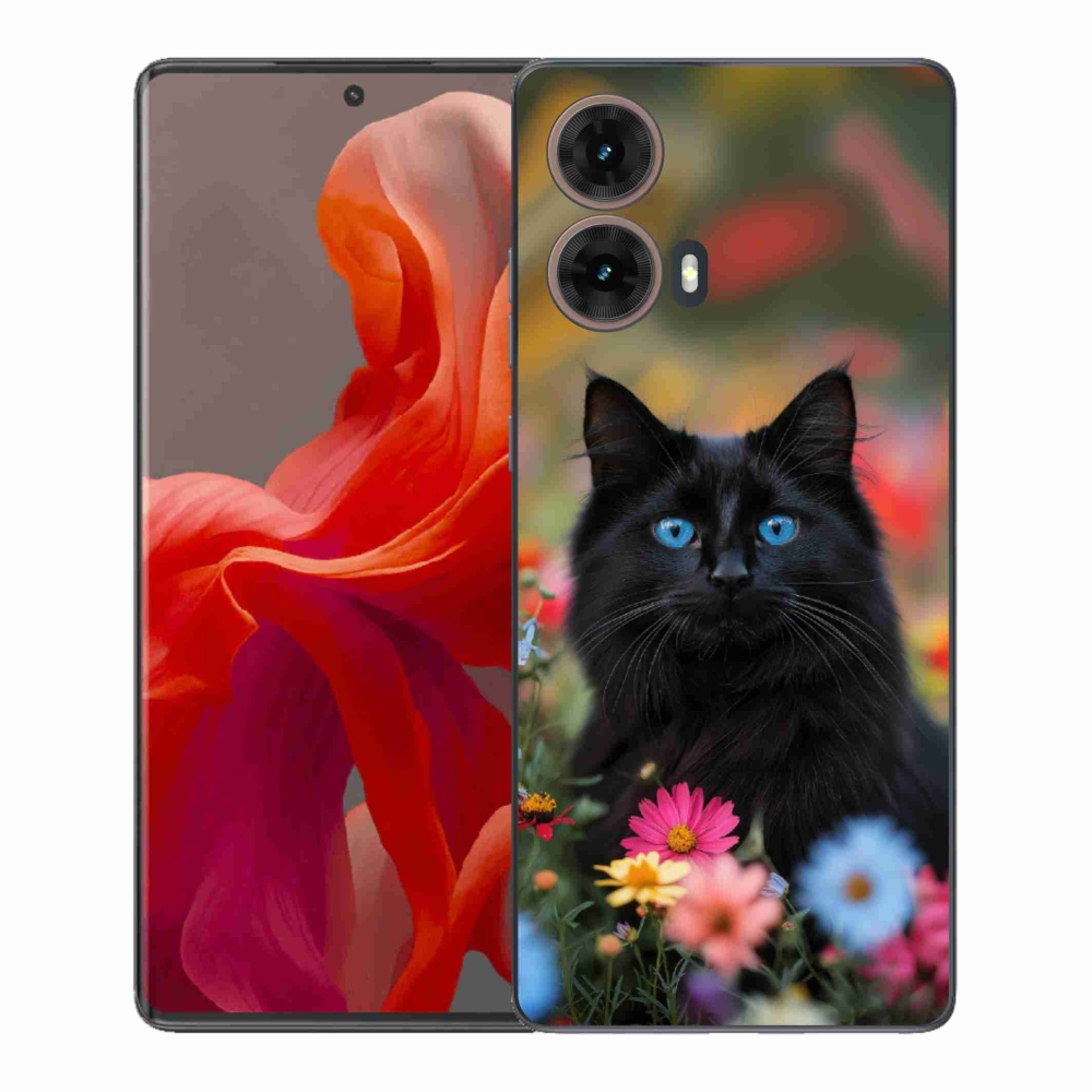 Gél védőhuzat mmCase Motorola Moto G85 5G - fekete cica 4