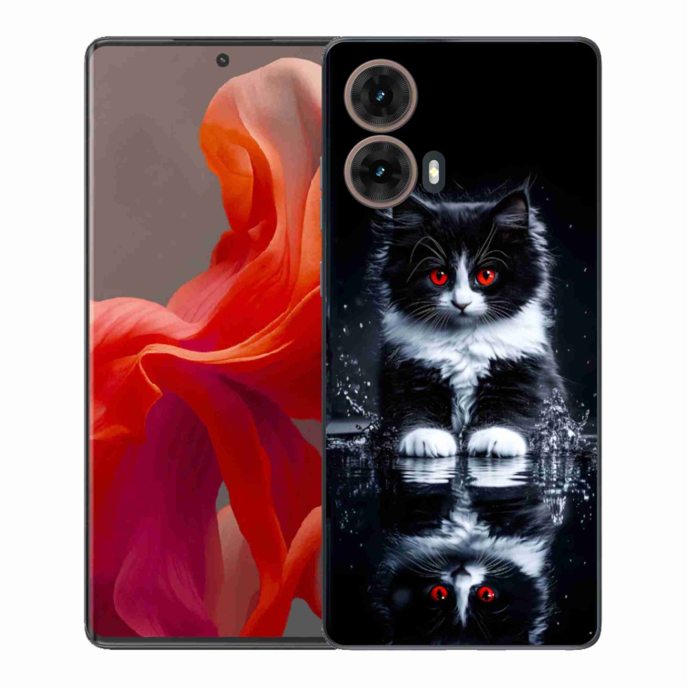 Gél védőhuzat mmCase Motorola Moto G85 5G - fekete-fehér cica
