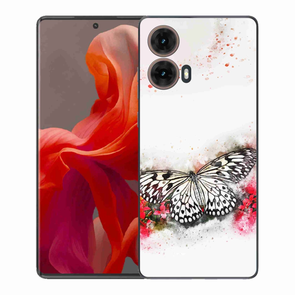 Zselés borítás mmCase Motorola Moto G85 5G - fekete és fehér pillangóhoz
