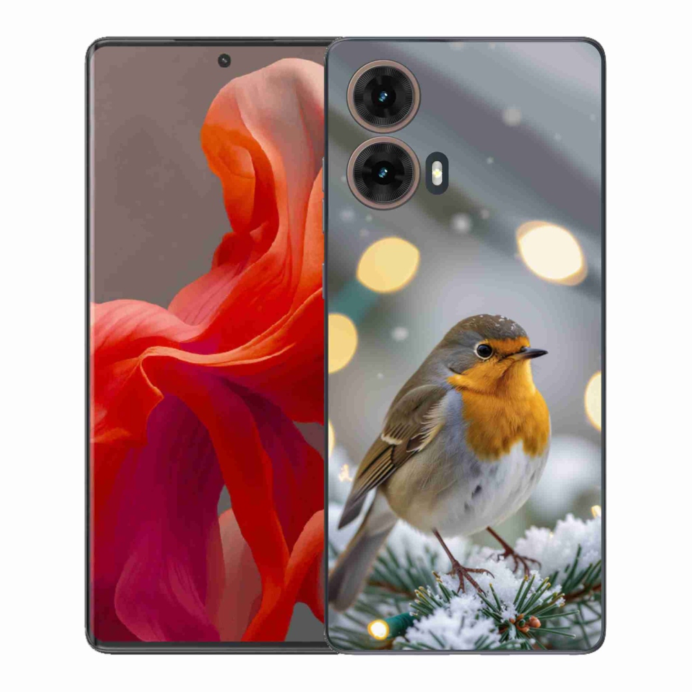 Gél védőburkolat mmCase a Motorola Moto G85 5G készülékhez - télen pirosló színben