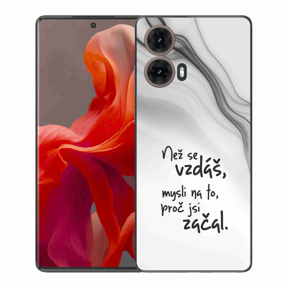 Zselés borítás mmCase a Motorola Moto G85 5G - Quote 2 fehér háttérhez