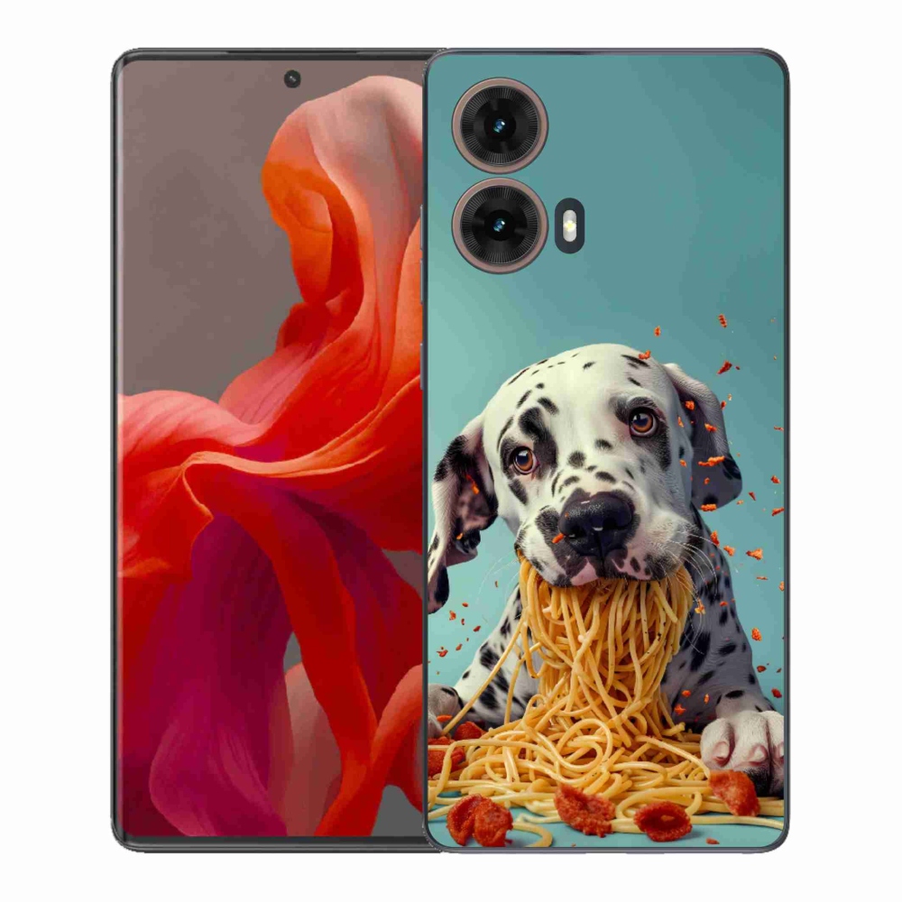 Zselés borítás mmCase a Motorola Moto G85 5G készülékhez - Dalmát és spagetti