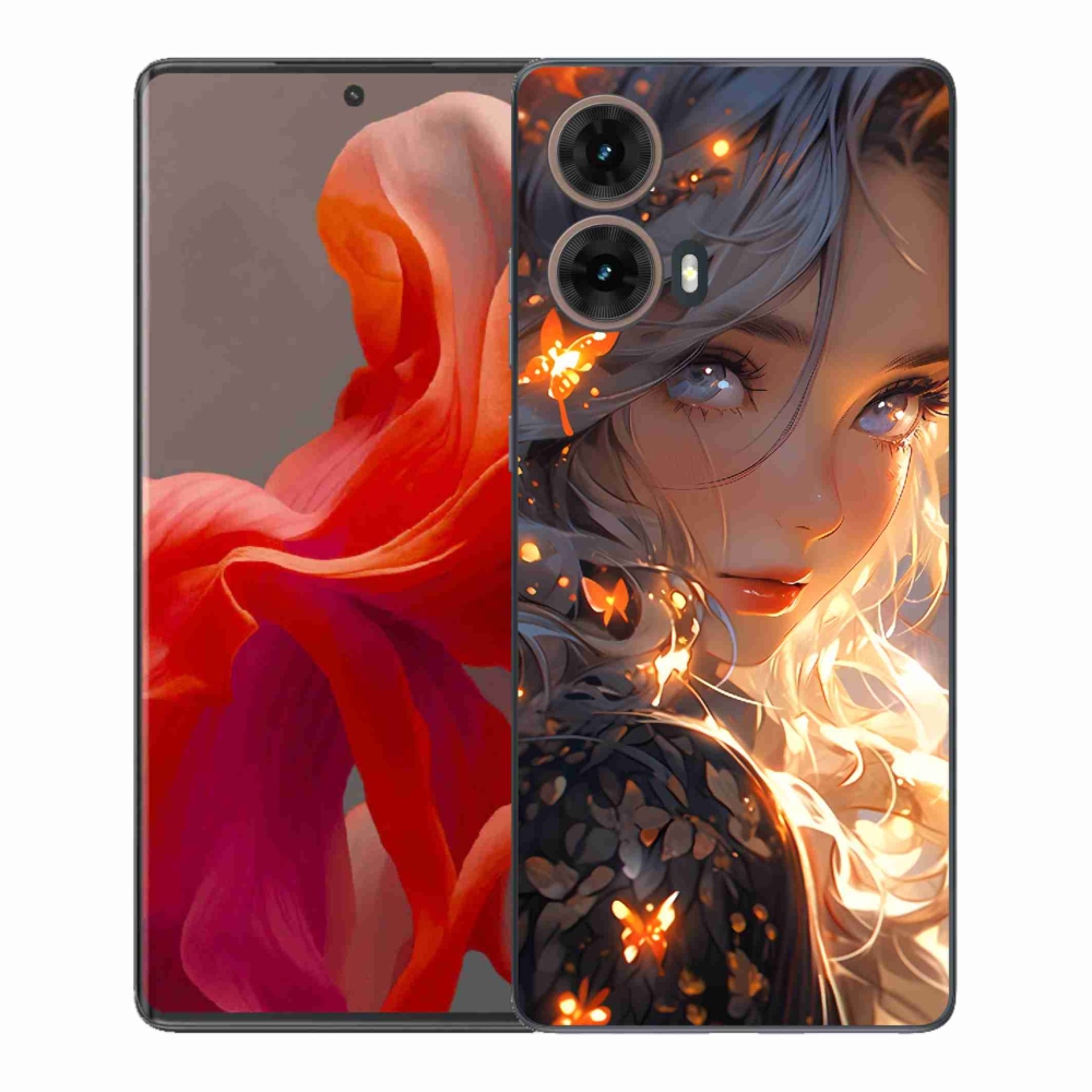 Gél borítás mmCase a Motorola Moto G85 5G készülékhez - lány és pillangók