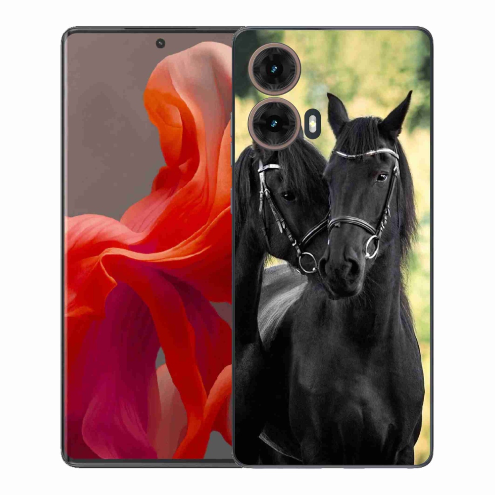 Zselés borítás mmCase a Motorola Moto G85 5G-hez - két fekete ló