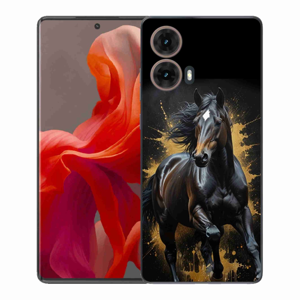Zselés borítás mmCase Motorola Moto G85 5G - elegáns fekete csődörhöz