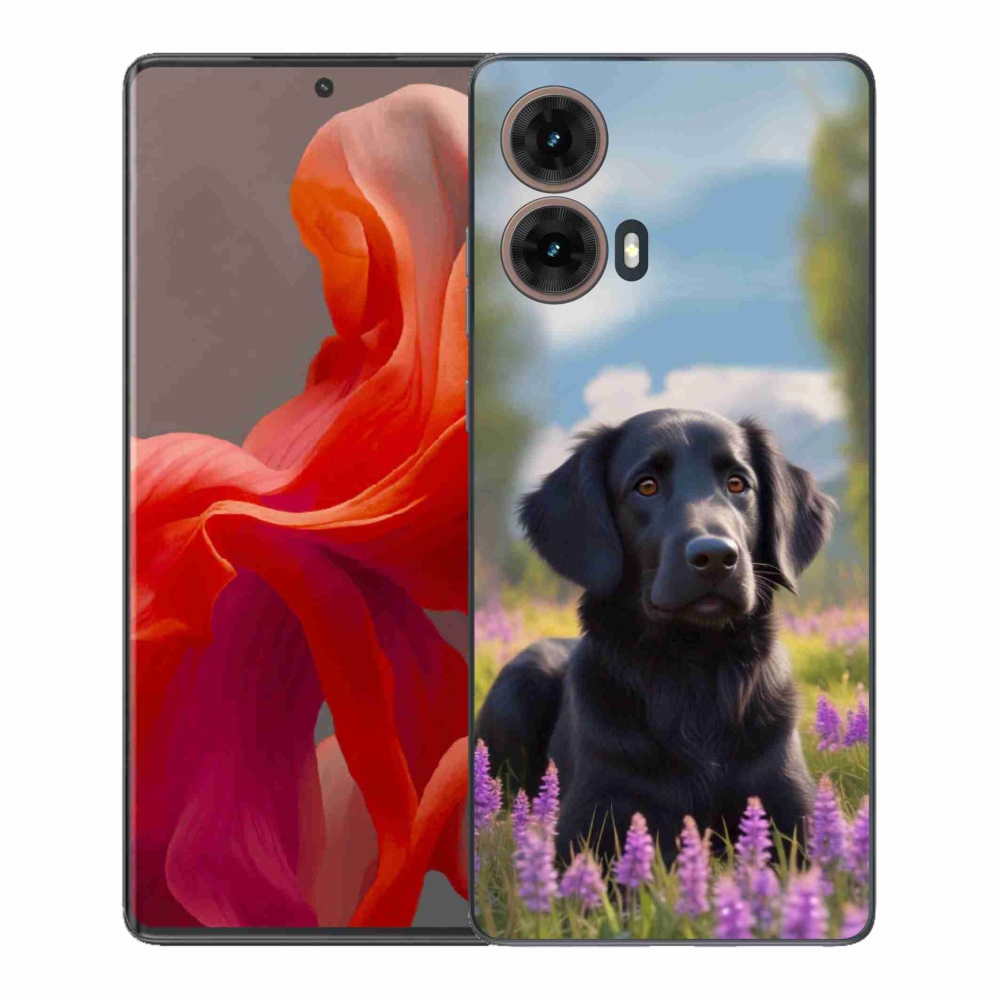 Zselés borítás mmCase Motorola Moto G85 5G - elegáns fekete retrieverhez