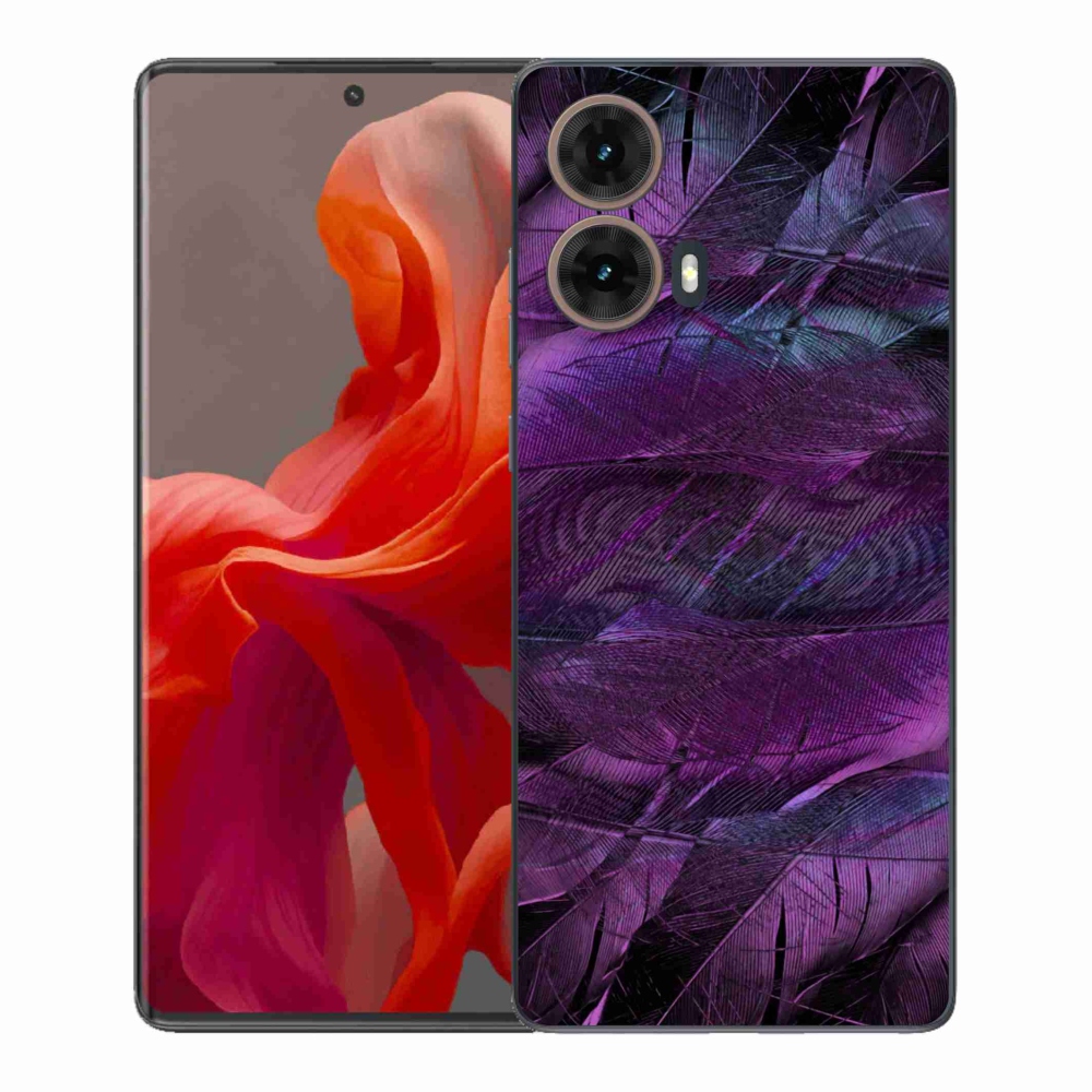 Gél védőhuzat mmCase Motorola Moto G85 5G - lila tollakhoz