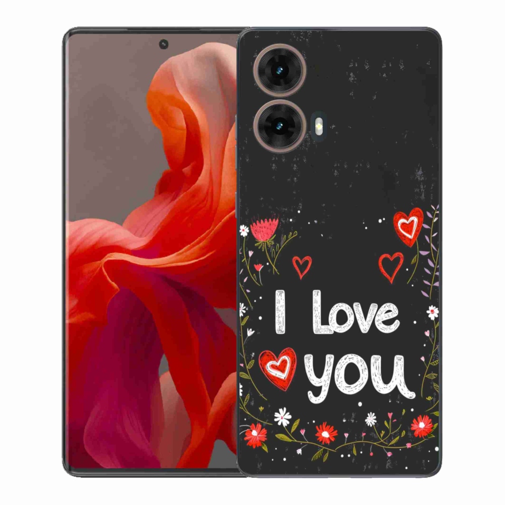 Gél borítás mmCase Motorola Moto G85 5G - Szeretlek fekete háttérrel