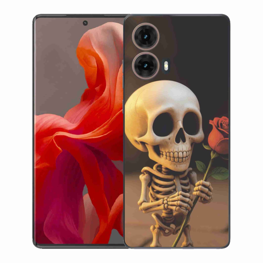 Gél borítás mmCase a Motorola Moto G85 5G-hez - csontváz rózsával