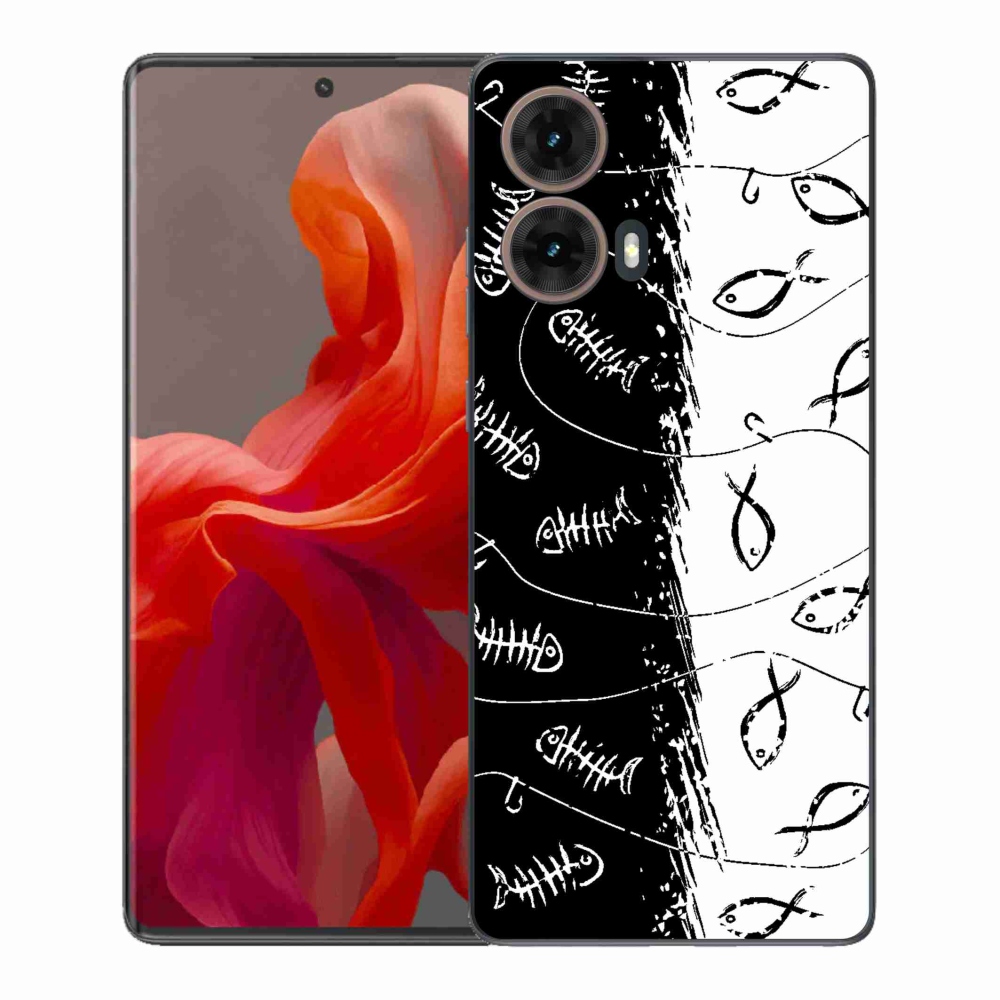 Zselés borítás mmCase a Motorola Moto G85 5G készülékhez - csontvázak és halak