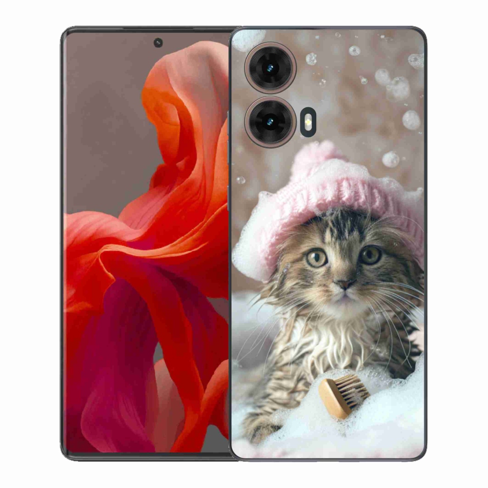 Gél borítás mmCase a Motorola Moto G85 5G-hez - cica és fürdés