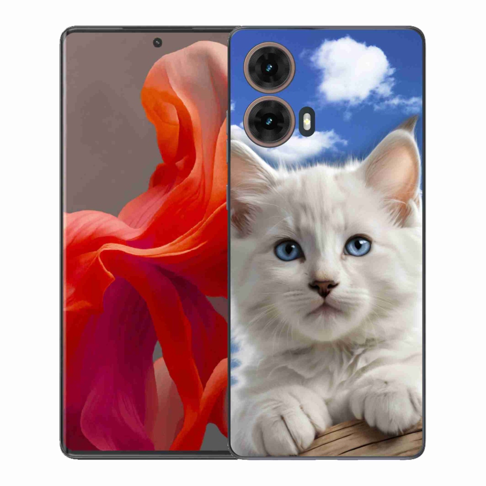 Gél borítás mmCase a Motorola Moto G85 5G készülékhez - cica és felhők