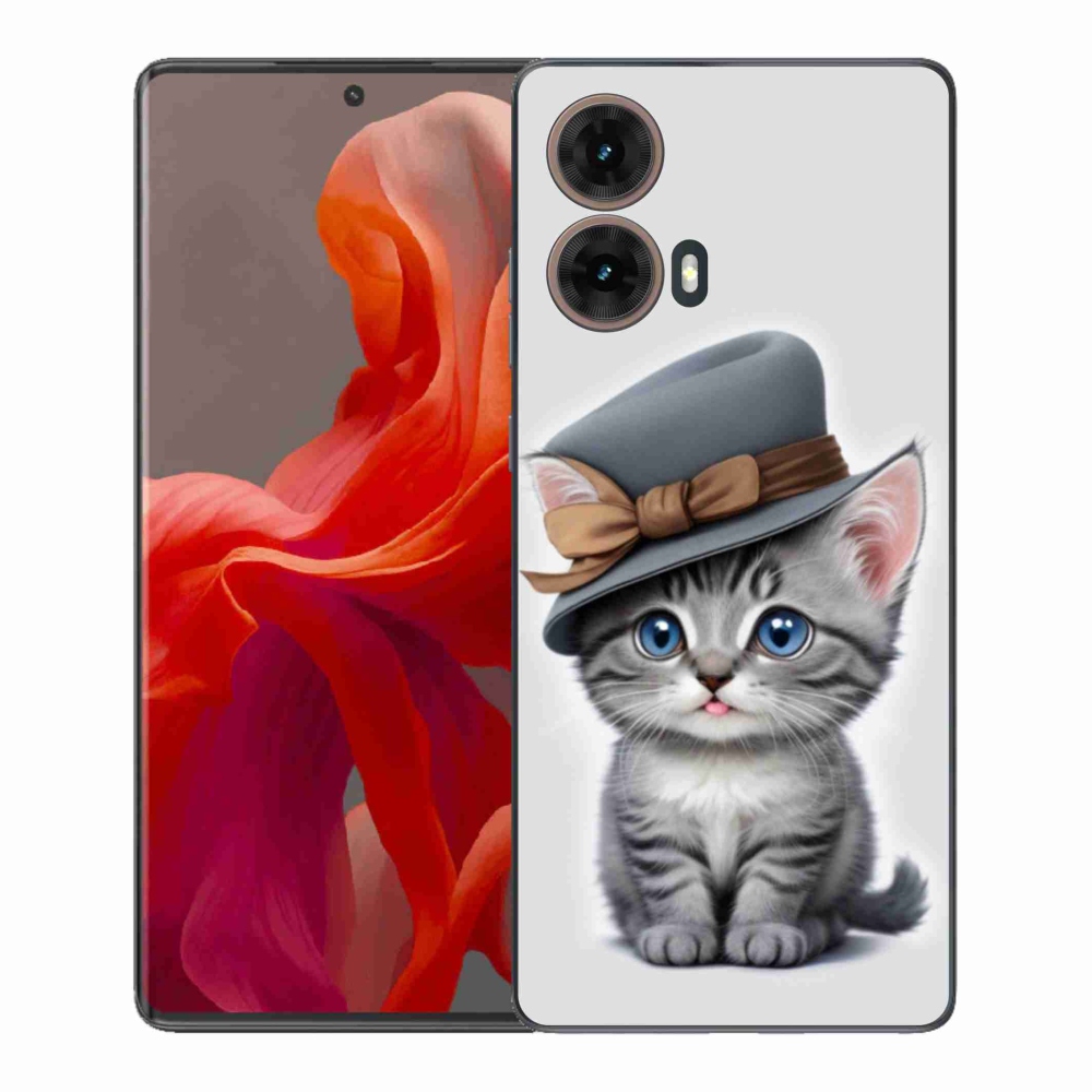 Zselés borítás mmCase Motorola Moto G85 5G - cica sapkával