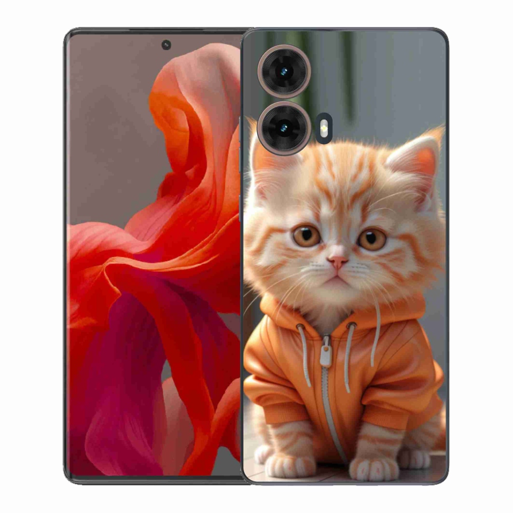 Zselés borítás mmCase a Motorola Moto G85 5G-hez - cica melegítőben